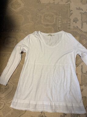 Flax Lightweight White Long Sleeve Tee